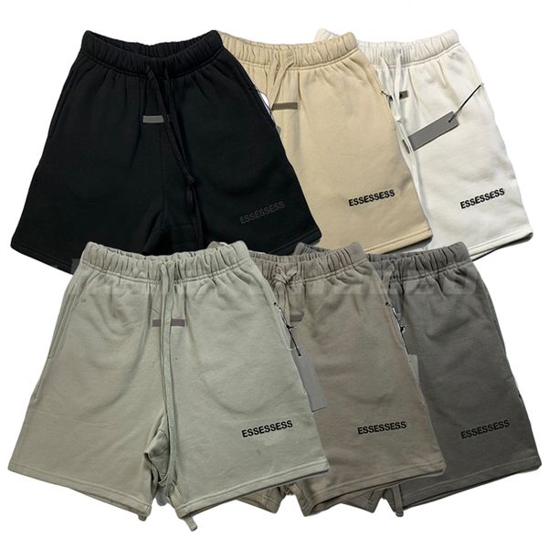 

mens shorts solid color track pant casual couples joggers pants high street shorts for man reflective short womens hip hop streetwear size s, White;black