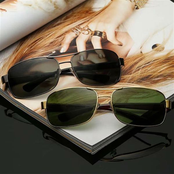 

fashion rectangle sunglasses men women designer metal frame outdoor uv400 driving sun glasses z39 with case244n, White;black
