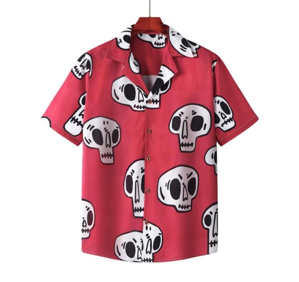 

men short sleeve hawaiian shirts men039s relaxedfit fast drying summer casual 3d skull printed button down women holiday beach48639948770, White;black