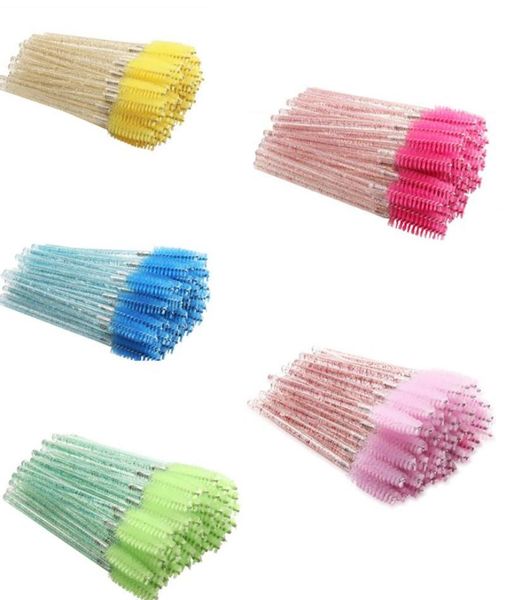 

crystal false eyelashes brush diamond handle brush mascara wands applicator cosmetic disposable makeup brushes 50 pcs a pack1902684