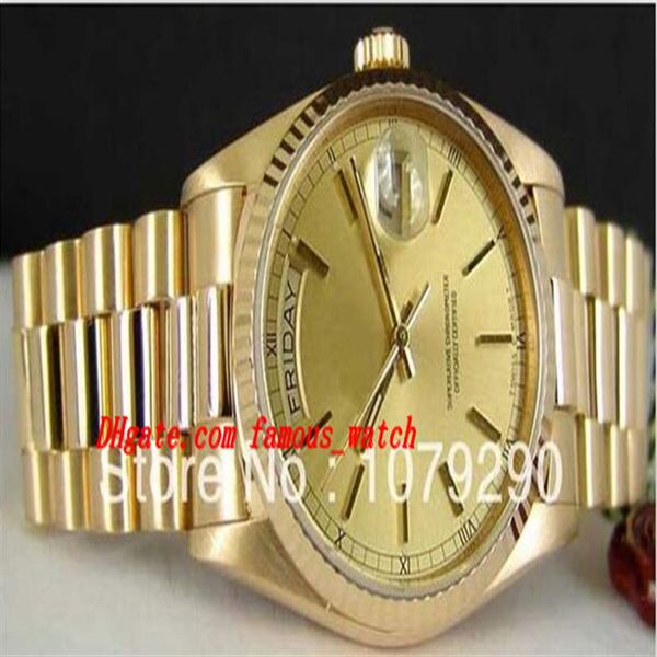

luxury watches 118238 18238 yellow dial stainless steel bracelet 36mm automatic mens men's watch watches286k, Slivery;brown