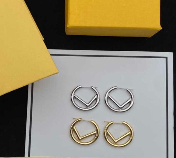 

gold designers earrings for woman luxury designer jewelry letter silver ear studs womens f hoop earring ladies orecchino boucles d7324891, Golden