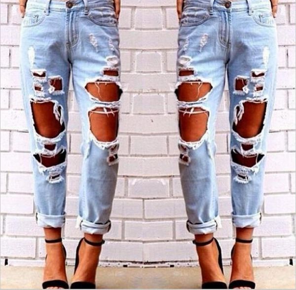 

women039s ripped boyfriend jeans cute distressed jeans stretch skinny jeans with hole5979269, Blue