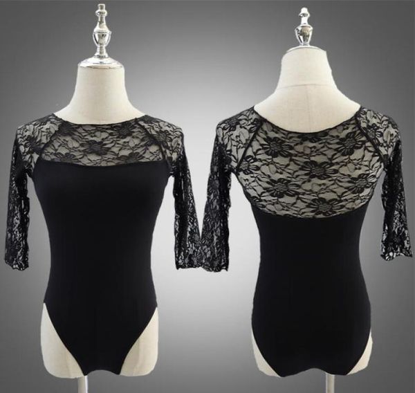 

lace ballet leotards pinched front dance wear gymnastics56816854860009, Black;red