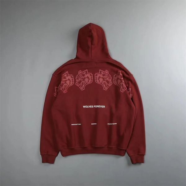 

men's hoodies sweatshirts darc sport wolves print autumn winter cotton fleece warm men hoodies sweatshirts fashion streetwear casual me, Black