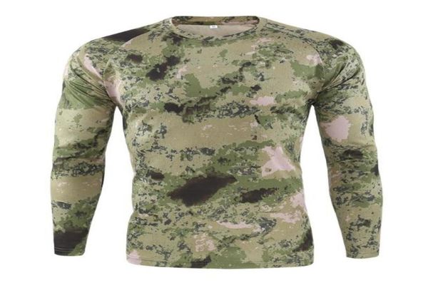 

men spring long sleeve t shirt mens outdoor camouflage quickdrying hunting hiking camping4393530, White;black