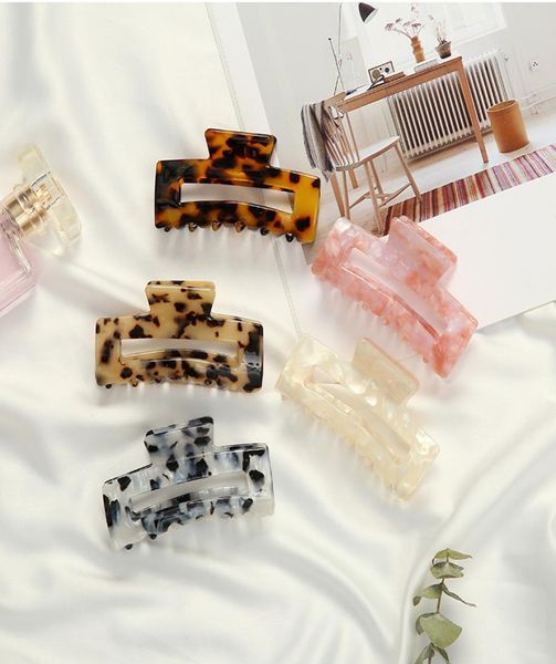 

korean style acrylic women hair claws crab clamps charm leopard print lady hair clips retro make up hairdress hair styling tool9964326, Slivery;golden