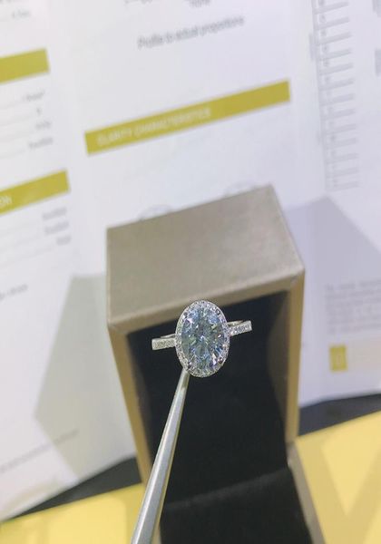 

20ct 80mm ef round 18k white gold plated 925 silver moissanite ring diamond test passed jewelry christmas gift2367911, Slivery;golden