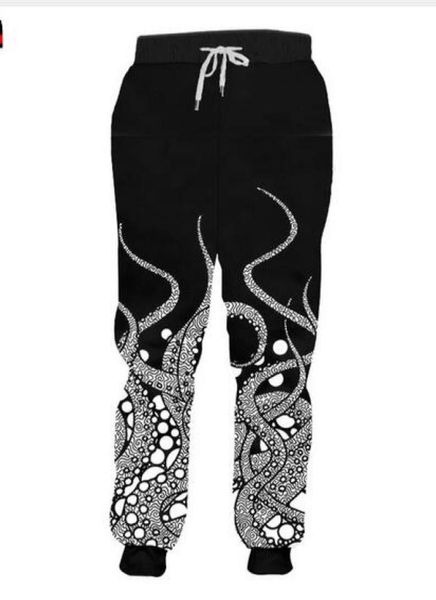

release new fashion long animal 3d trousers print tentacle ocs sweatpants oversized garment man women autumn pants rcl0194860841, Black