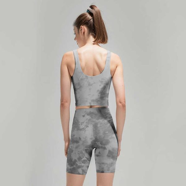 

lulu sets women suit yoga outfits 2 piece workout short sleeve crop with high waisted running shorts sets activewear