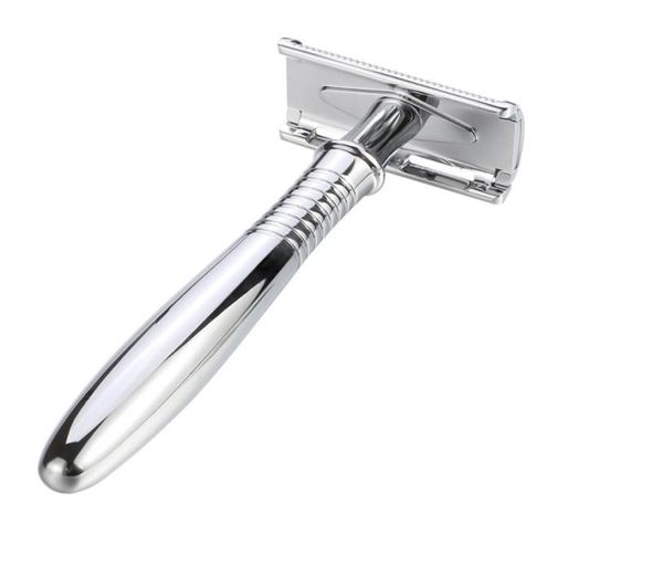 

men shaving double edge safety razor classic shaver zinc alloy silver long handle razors manual manual razor set3844037