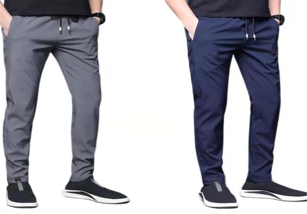 

pants cool boys039 leggings summer thin ice silk high elastic leisure sports slim straight pantspants leisure 2piece package6173602, Black