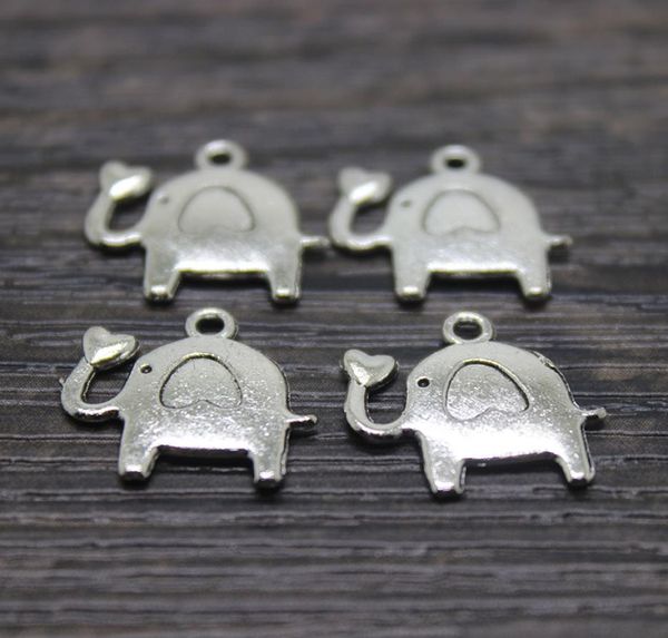 

70pcs 16x15mm tibetan silver plated elephant charms pendants for necklace bracelet jewelry making1270835, Bronze;silver