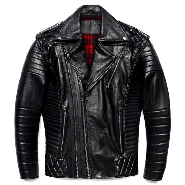

men's jackets black cowhide genuine leather jacket men motocycle jackets soft bomber riding biker clothing men leather jacket autumn co, Black;brown