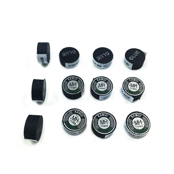 

taiwan 11mm kamui cue tips 6layers black pool snooker cue stick tips billiards accessories284e