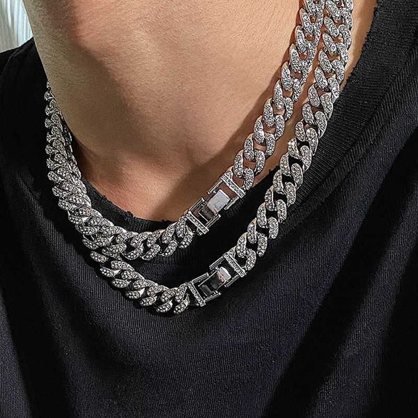 

designer high-quality diamonds cuban necklace influx of men hip-hop jump hundred handsome american with jewelry, Silver