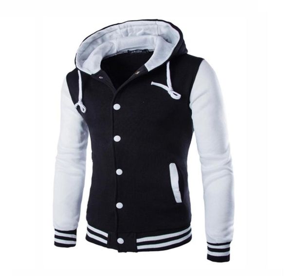 

swagwhat mens hoodies hooded striped patchwork baseball jacket sweatshirts college varsity coats thin hoodie men clothes lj2008268109300, Black