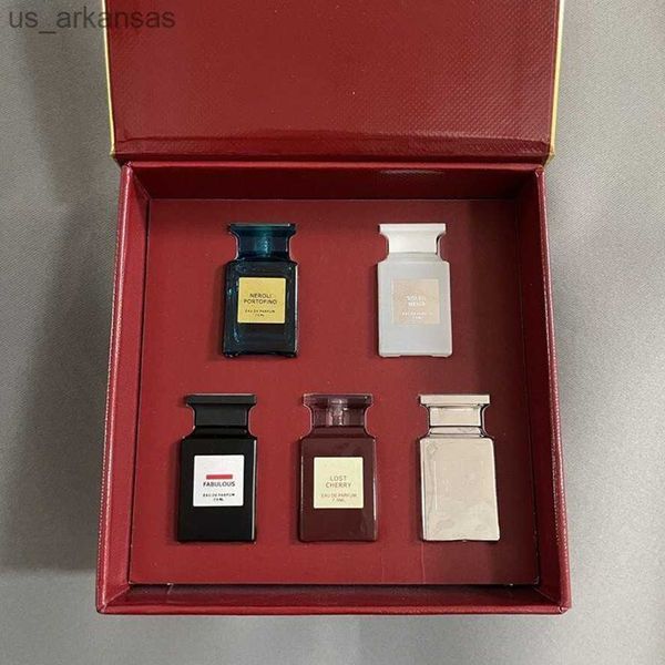 

fragrance perfume set 7.5ml x 5/4 fabulous rose wood white suede lavender cherry peach kit 5 in 1 gift box for woman delivery hkd230822