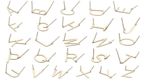

vintage gold color 26 initial letter choker necklace for women personalized az pendant necklace summer jewelry3021193, Silver