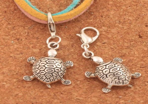 

100pcslot turtle tortoise animal lobster claw clasp charm beads 359x146mm tibetan silver jewelry diy c11823767127, Bronze;silver