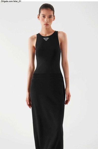 

women's casual designer dress classic vintage dresses simple sleeveless high-quality knitted fabric has a high elastic weight of approx, Black;gray