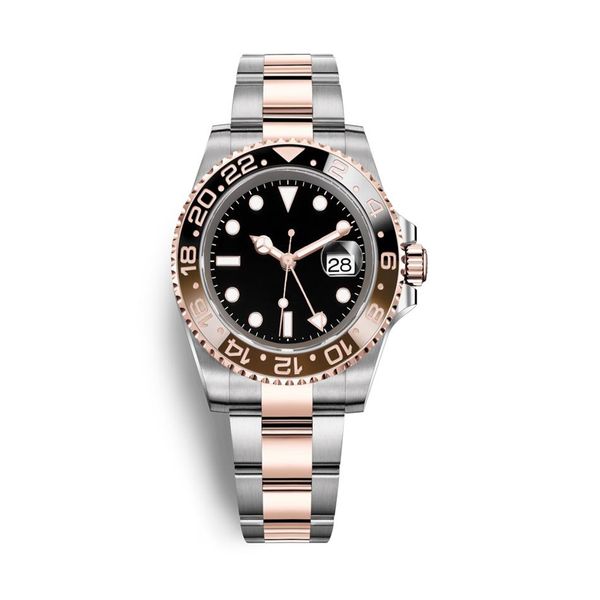 

orologio da uomo caldo ins rose orologio da uomo con lunetta in ceramica profonda orologio in acciaio inossidabile movimento autom221b, Slivery;brown