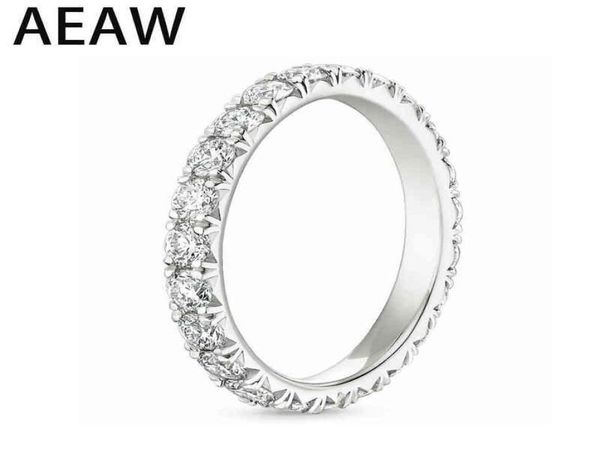 

aew s925 silver 08ctw 18mm df color moissanite eternity wedding band moissanite ring for women ladies ring x2202147006174, Slivery;golden