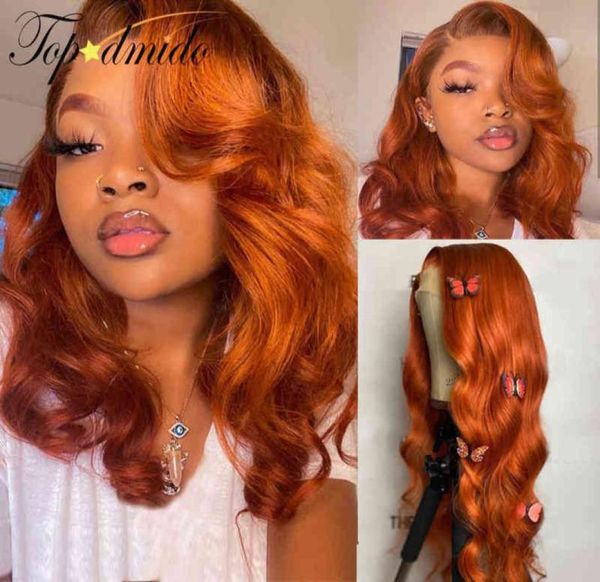 

orange ginger color 13x4 lace front wigs pre plucked brazilian body wave human hair wigs remy hair glueless lace wigs for women 221347198, Black;brown