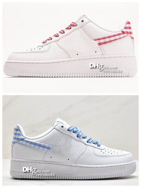 

af1s red gingham shoes blue gingham sneakers us4y-11 36-46 af1s