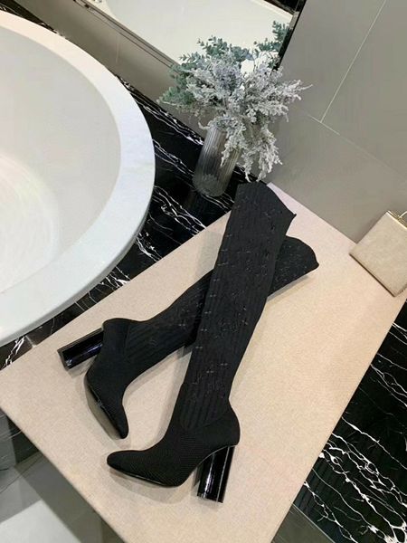 

women designer boots silhouette ankle boot black martin booties stretch high heel sock boots and flat 0819