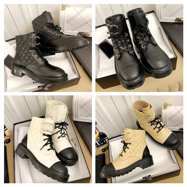 

New Boots Ankle Boot Designer Martin Women boots buckle c Classical booties Shoes Fashion Winter Leather Boots Coarse Heel Women Shoes With Box, Navy