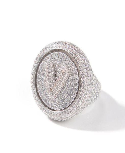 

europe and america fashion men women spinner rings gold plated full cz diy custom letter ring nice gift for friend3733441, Golden;silver