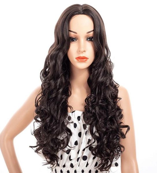 

fashion long wave black women039s hair wave middle part high temperature fible synthetic detailfe life wigs7119848