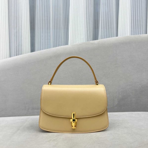 

niche the row simple sofia handbag handbag women's t-shaped metal buckle flap leather tofu bag