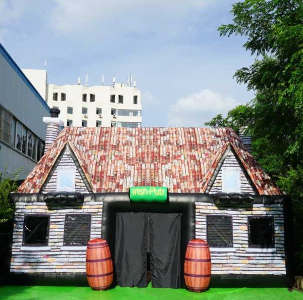 

12m lx6mwx5mh inflatable pub inflatables irish pub inflatable bar tent with blower for outdoor party decoration