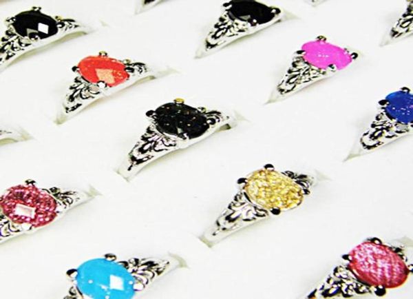 

2016 new 100pcs whole jewelry lots mix color acrylic silver resin fashion rings a00619619867359586, Golden;silver