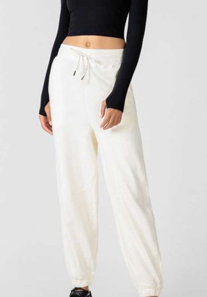 

women's leggings cotton pants high drawcord casual relaxed fit joggers full length women trousers, Black