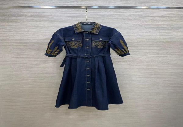 

milan runway dresses 2023 new spring summer lapel neck short sleeve women039s designer dress brand same style dress 1229216582817, Black