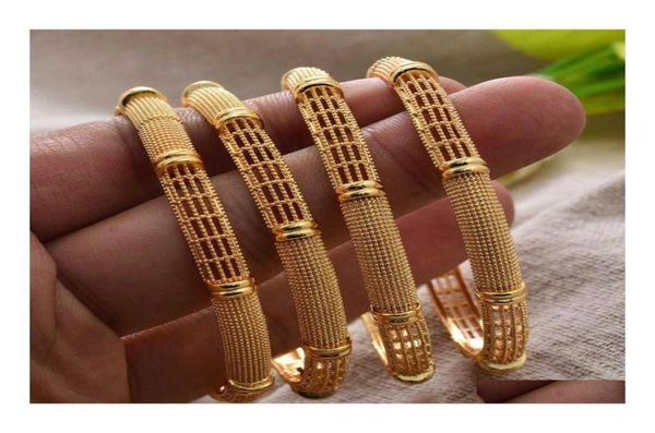 

bangle 4pcslot 24k bangles ethiopian gold color for women girl indian dubai african wedding bangls bracelet party bridal gift q071978689, Black