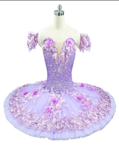 

lilac professional world ballet competiton nutcracker ballet tutu dress sleeping beauty variation ballet tutu purple flower 6287482, Black;red
