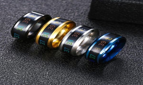 

temperature monitor rings digital thermometer body temperature sensor smart rings wedding couple lovers rings suitable size tita6136007