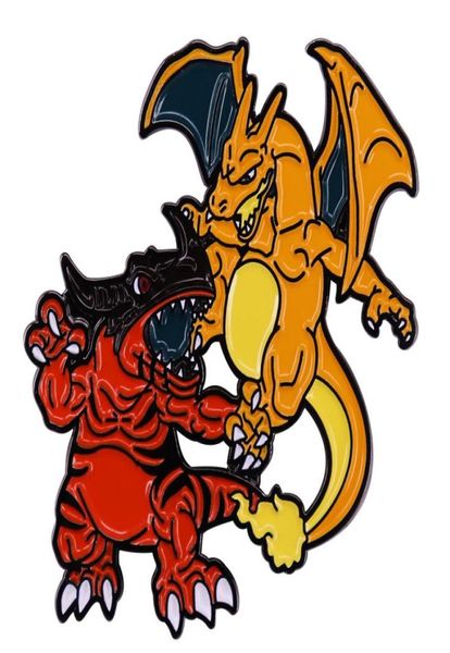 

fire dragon brooch and ground tyrannosaur emblem game and animation blending brooches8123381, Blue