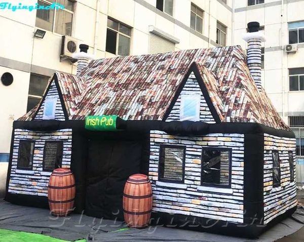 

12m lx6mwx5mh outdoor inflated pub retro inflatable bar booth tent with bucket