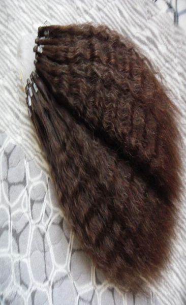 

100g coarse yaki micro ring hair extensions 1gstand 10quot 26quot kinky straight keratin european micro beads links human ha8933308, Black