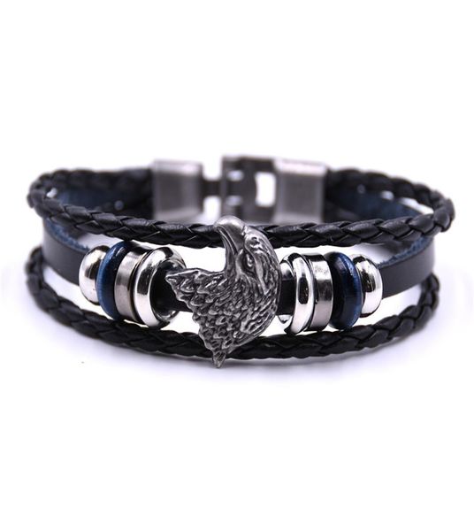 

pretty multilayer bracelet men charm rock men jewelry casual braided leather bracelets6947421, Golden;silver
