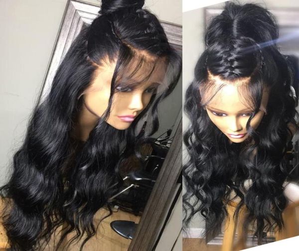 

13x4 13x6 lace front human hair wigs pre plucked brazilian body wave wig with baby hair remy 360 lace frontal wigs93300247269627, Black