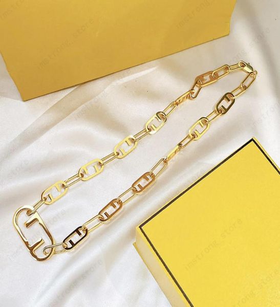 

2021 fashion metal letter necklace on the market jewelry brass material texture thick exquisite workmanship designer necklaces 2111824333, Silver