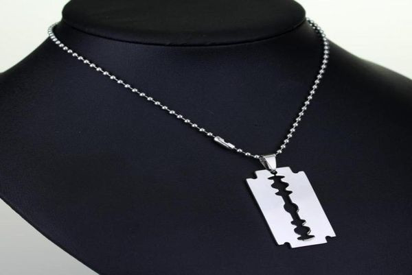 

chains stainless steel pendant necklace ins men039s shaving blades personalized fashion1996744, Silver