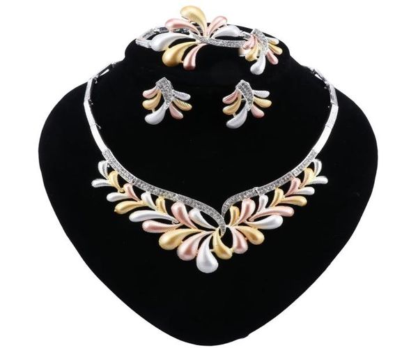 

dubai fashion silver jewelry sets for women choker necklace ring charm earrings african wedding bridal jewelry set9396513, Slivery;golden