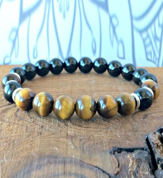 

mg0304 black onyx tiger eye energy bracelet personal power bracelet for women balance release inner strength bracelet2126721